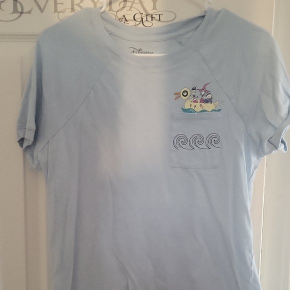 Disney Tops - Disney Light Blue Tee with Boat and Wave Design